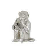 SITTING MONKEY SILVER - DECOR OBJECTS